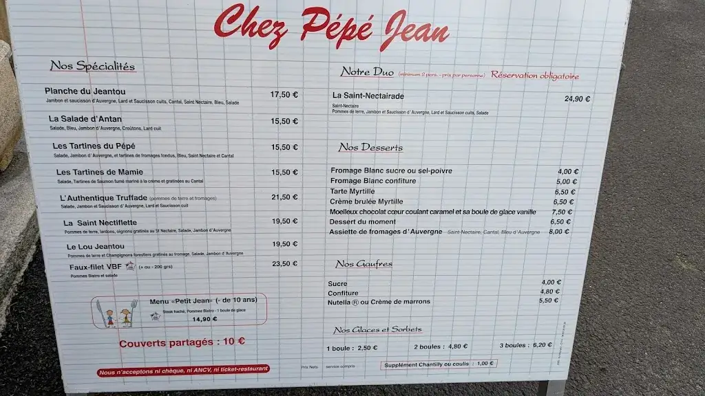 Menü_Bistrovergnat - Chez Pépé Jean_Mont-Dore_Bild_1