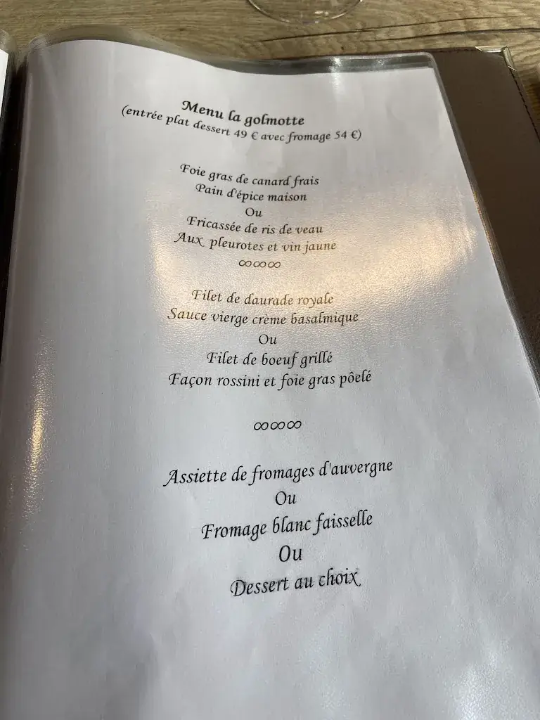 Menu_Auberge de la golmotte_Mont-Dore_image_3