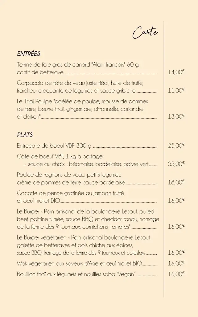 Menu_Le Kervegon - Restaurant Bouguenais_Bouguenais_image_3
