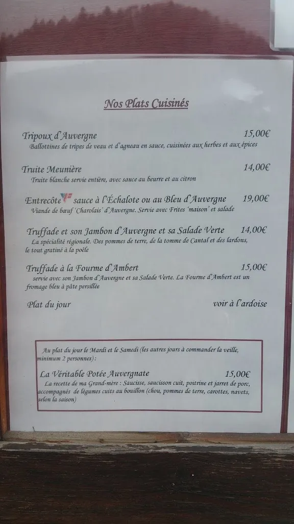 Menu_Auberge des Mancelles_Mont-Dore_image_4