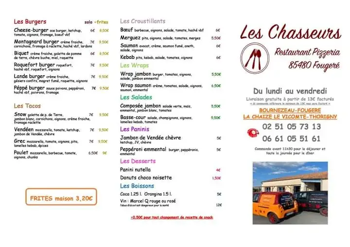 Menu_Bar Restaurant les Chasseurs_Fougeré_image_2