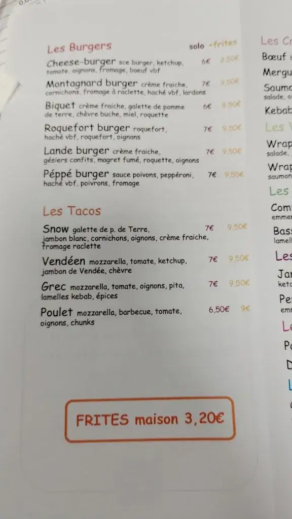 Menu_Bar Restaurant les Chasseurs_Fougeré_image_3