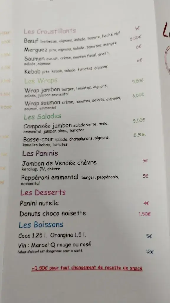 Menu_Bar Restaurant les Chasseurs_Fougeré_image_4