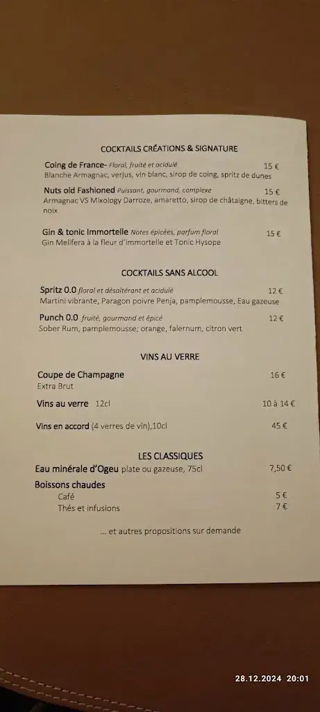 Menu_Villa Mirasol_Mont-de-Marsan_image_2