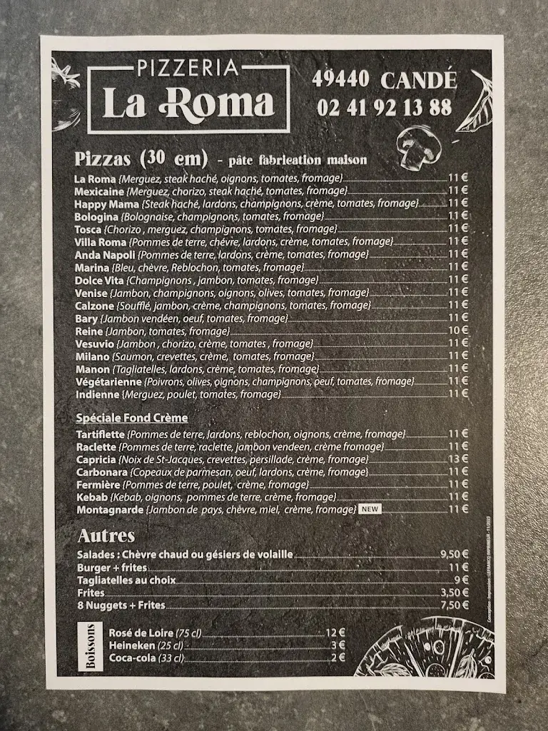 Menu_La Roma - Restaurant, Pizzeria Candé_Candé_image_1