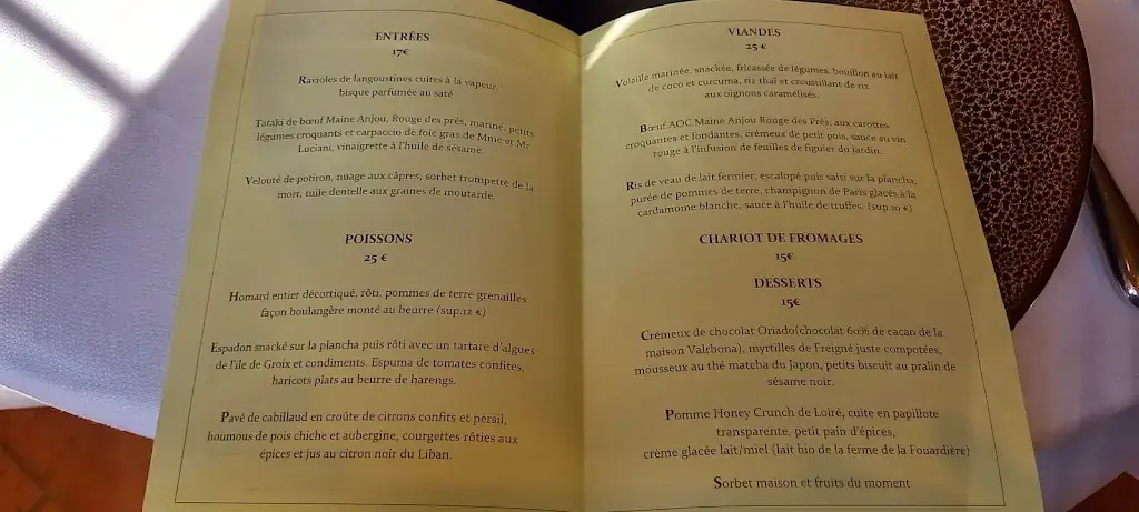 Menu_Auberge de la Diligence_Loiré_immagine_2