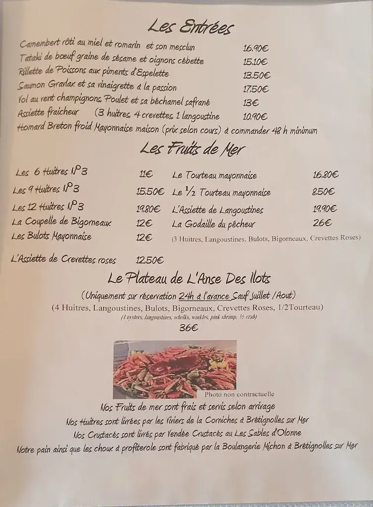 Menu_L'Anse Des Ilots_Bretignolles-sur-Mer_immagine_1