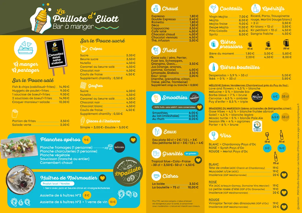 Menu_La paillote d'Eliott_Bretignolles-sur-Mer_image_1