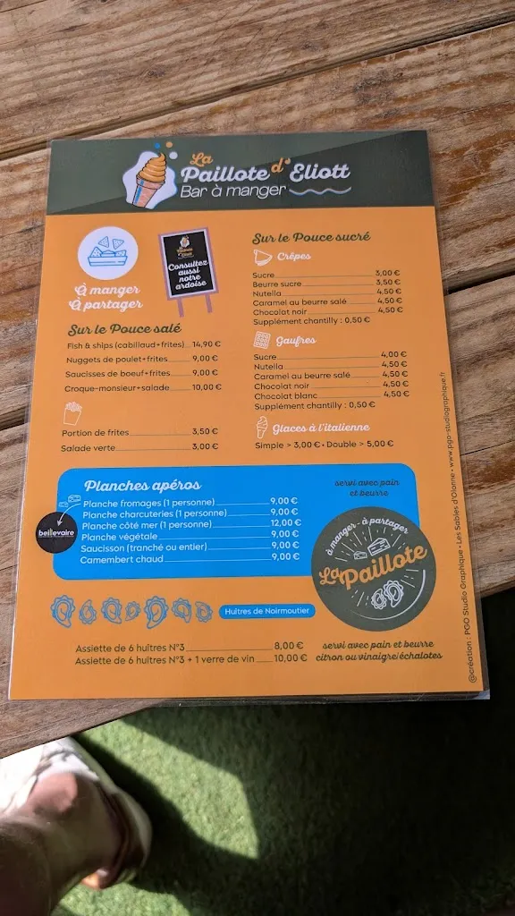 Menu_La paillote d'Eliott_Bretignolles-sur-Mer_image_3