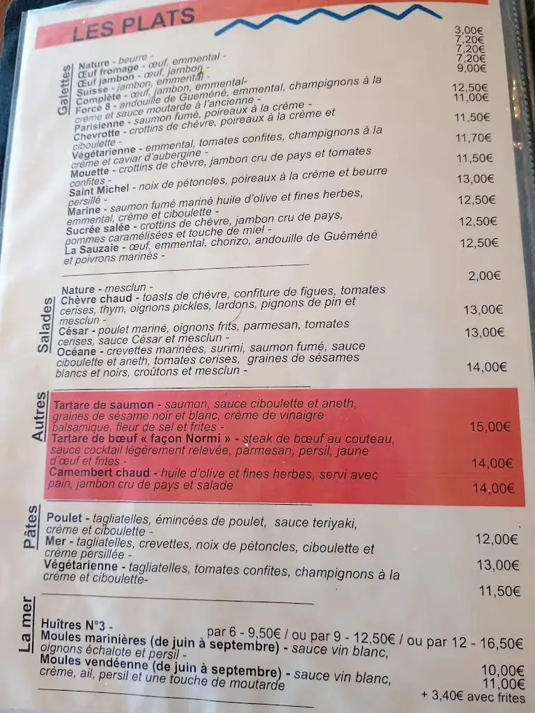 Menu_La Normandelière_Bretignolles-sur-Mer_image_1