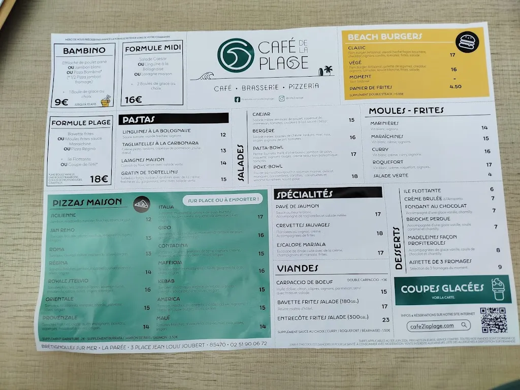 Menu_Café de la Plage_Bretignolles-sur-Mer_image_1
