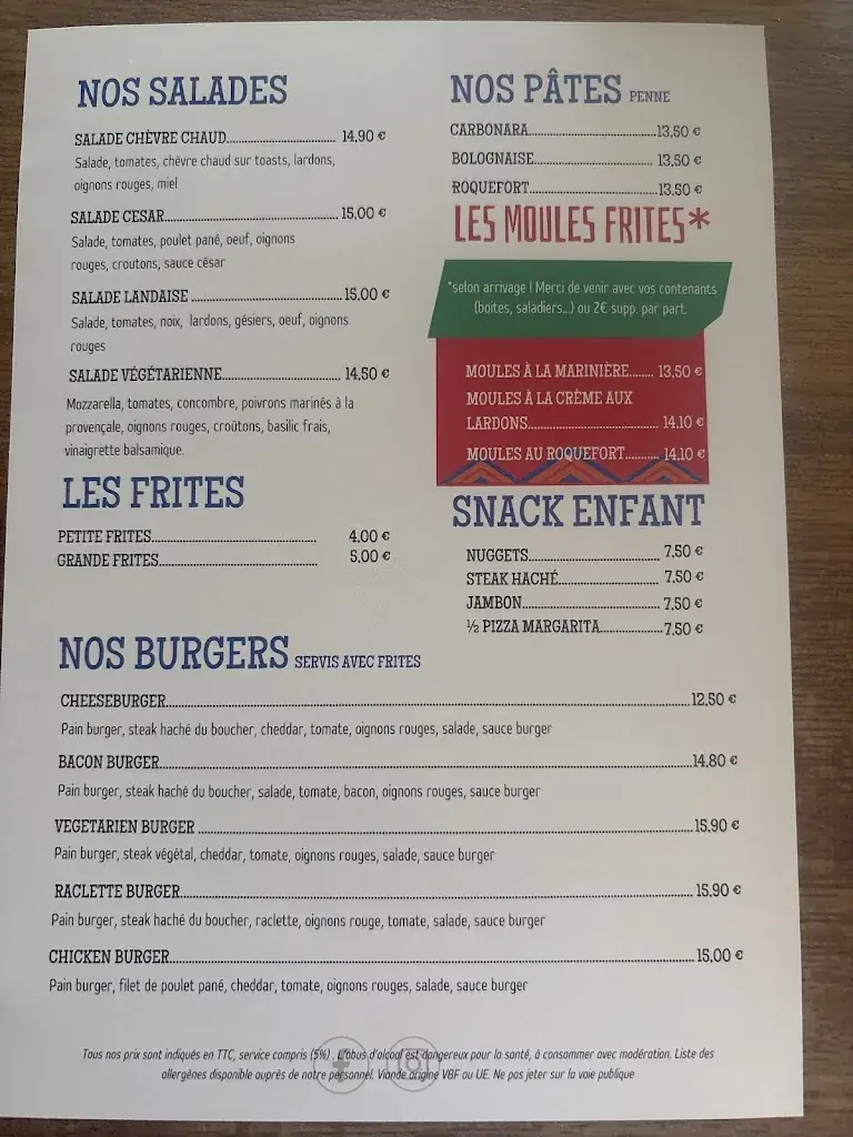 Menu_L'Escale des Dunes_Bretignolles-sur-Mer_image_1