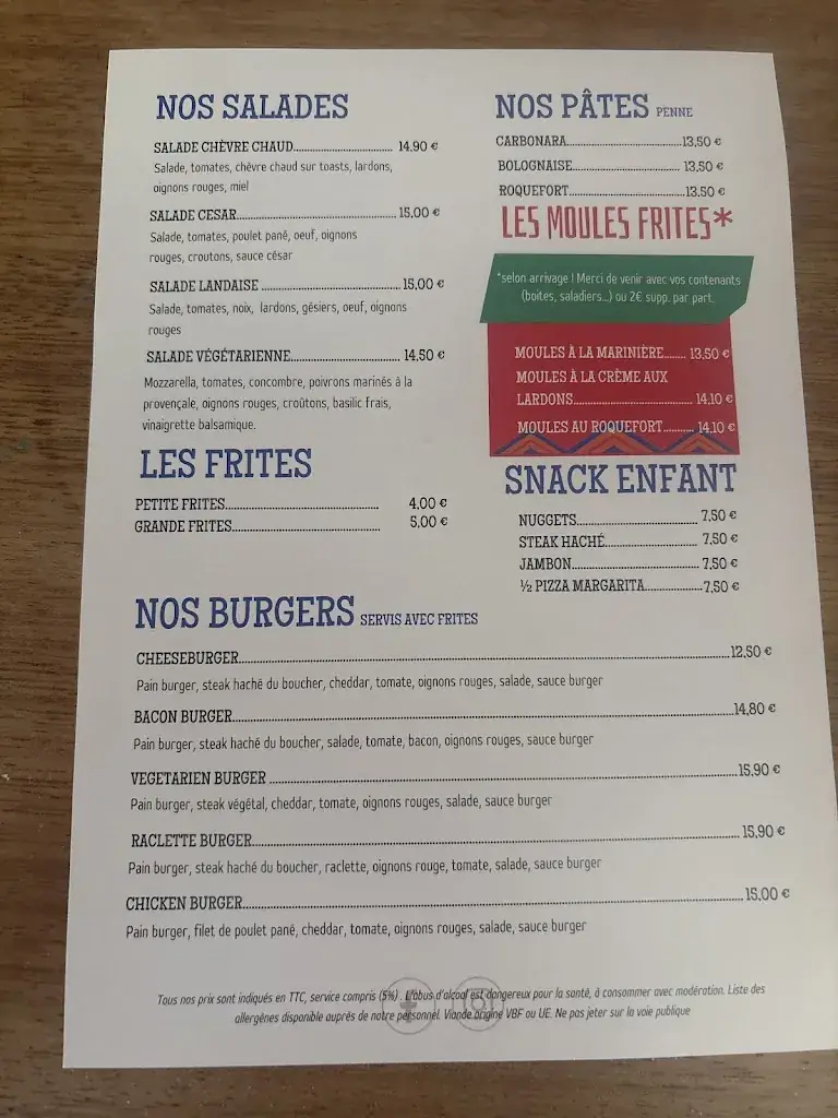 Menu_L'Escale des Dunes_Bretignolles-sur-Mer_image_2
