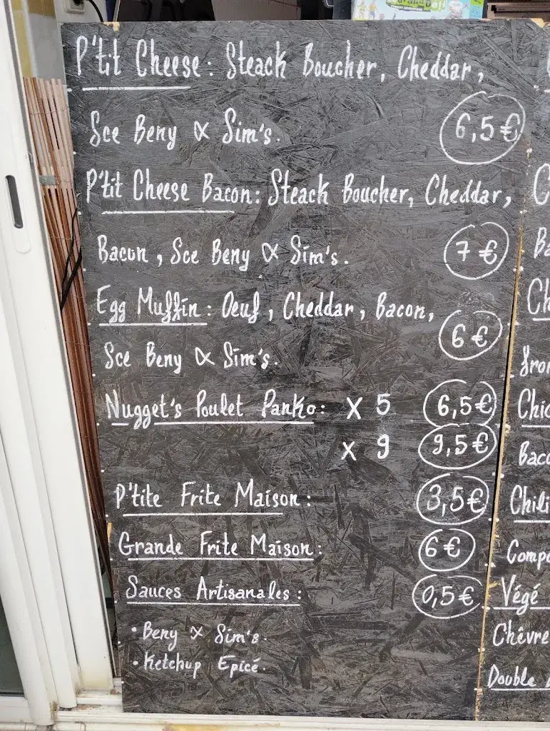 Menu_Beny sim's burgers_Bretignolles-sur-Mer_image_1
