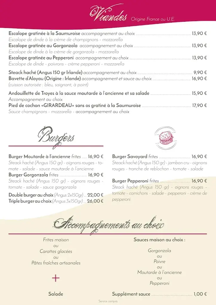 Menu_Restaurant La Calèche_Saumur_image_3