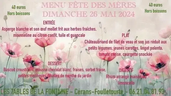 Menu_LES TABLES DE LA FONTAINE_Cérans-Foulletourte_image_1