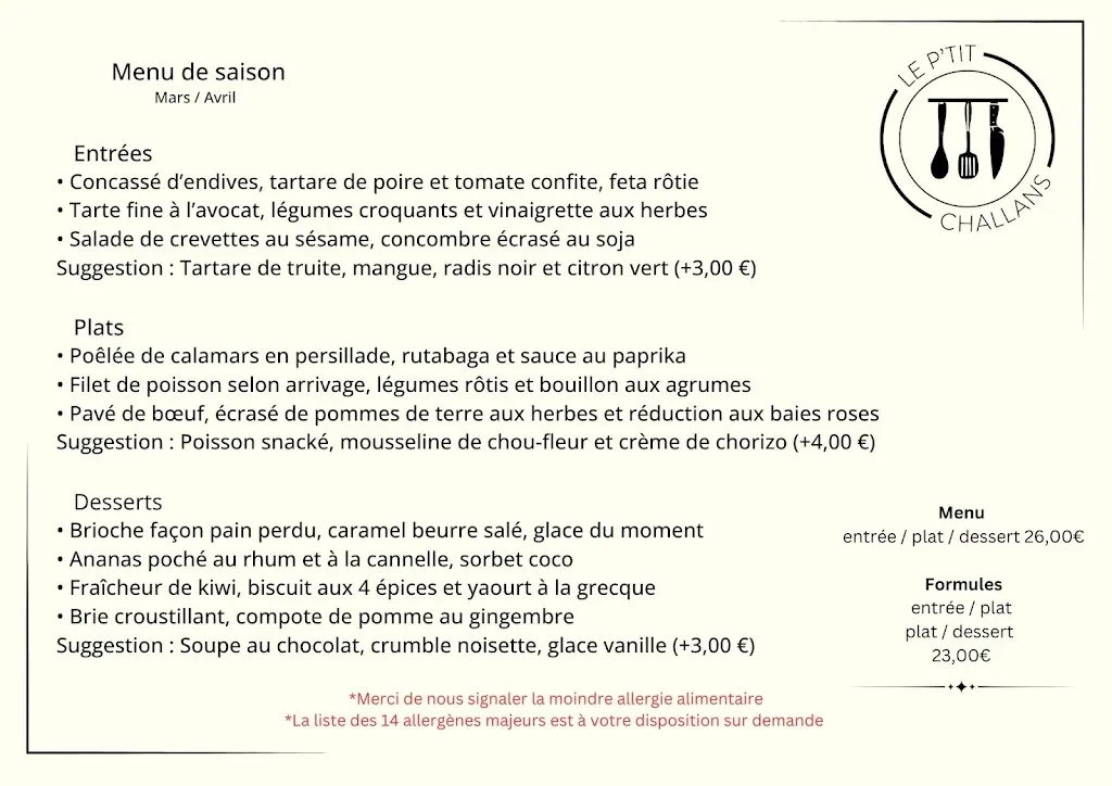 Menu_Le P'tit Challans_Challans_immagine_1