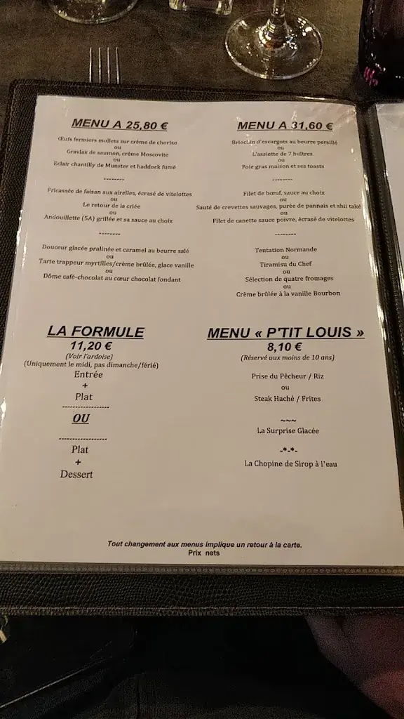 Menu_Restaurant Le Louis XIII_Challans_image_1