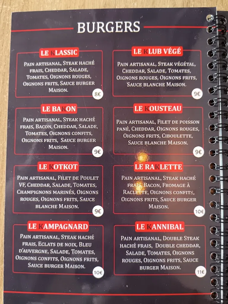 Menu_LE KLUB - Restaurant Burgers Challans_Challans_image_1