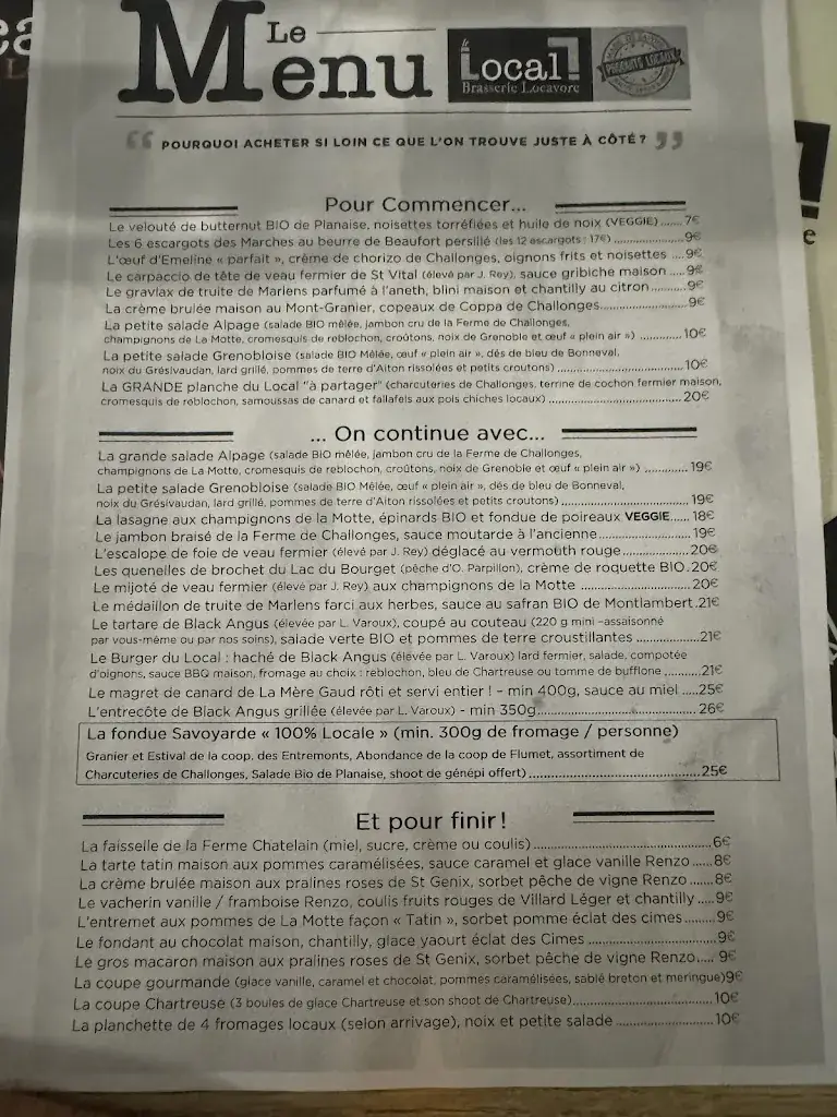 Menu_Brasserie Le Local_Ravoire_image_2
