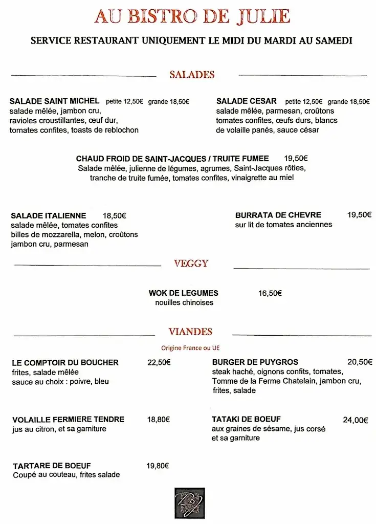 Menu_Au Bistro de Julie_Challes-les-Eaux_image_2