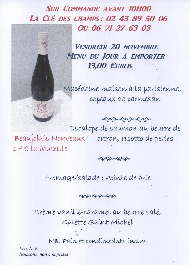 Menu_La Clé des Champs_Champagné_image_1