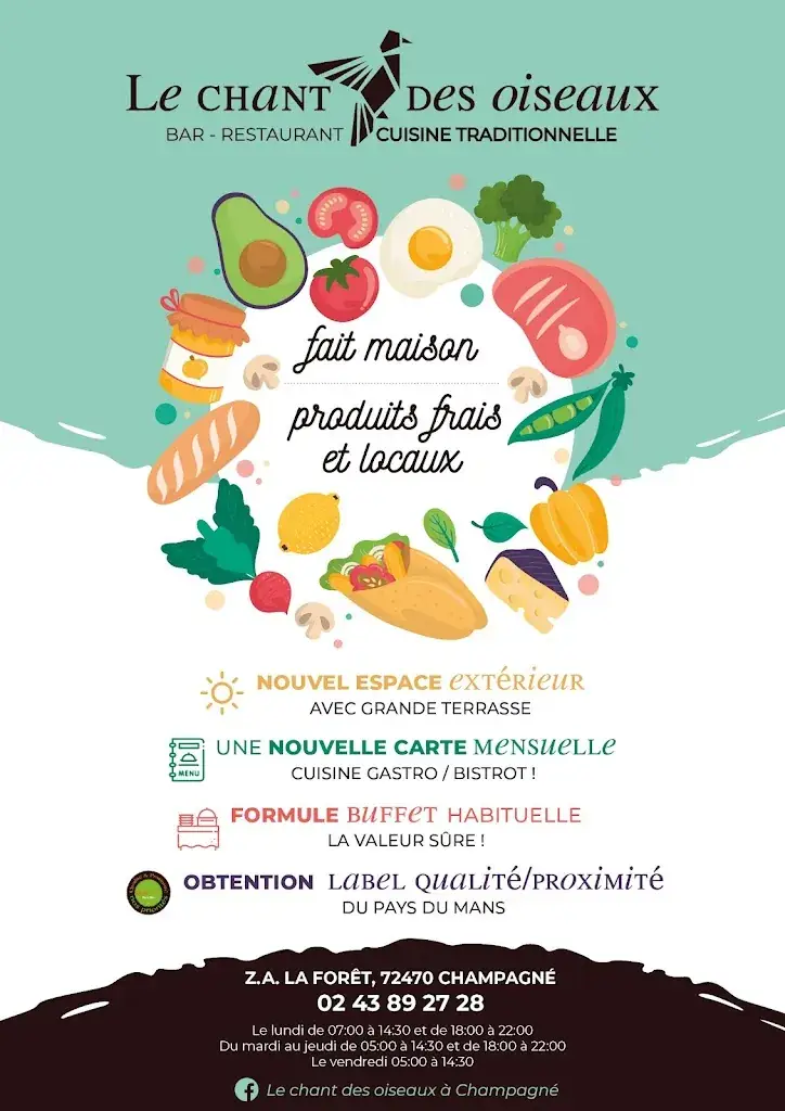 Menu_Restaurant le chant des oiseaux_Champagné_image_2