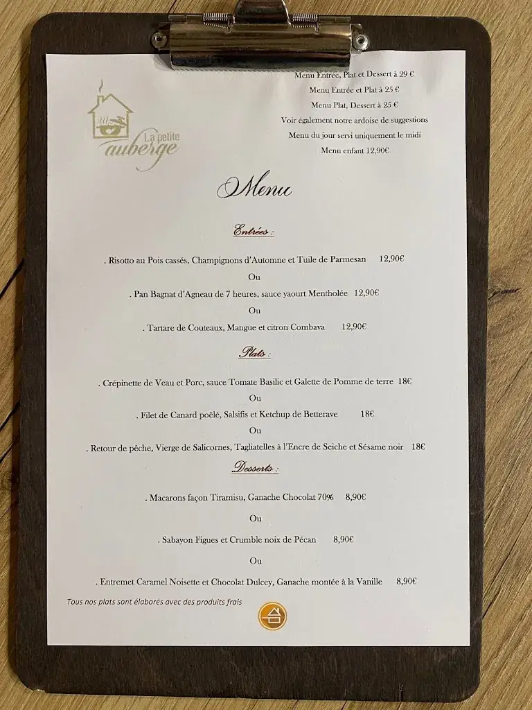 Menu_La Petite Auberge_Chanverrie_image_1