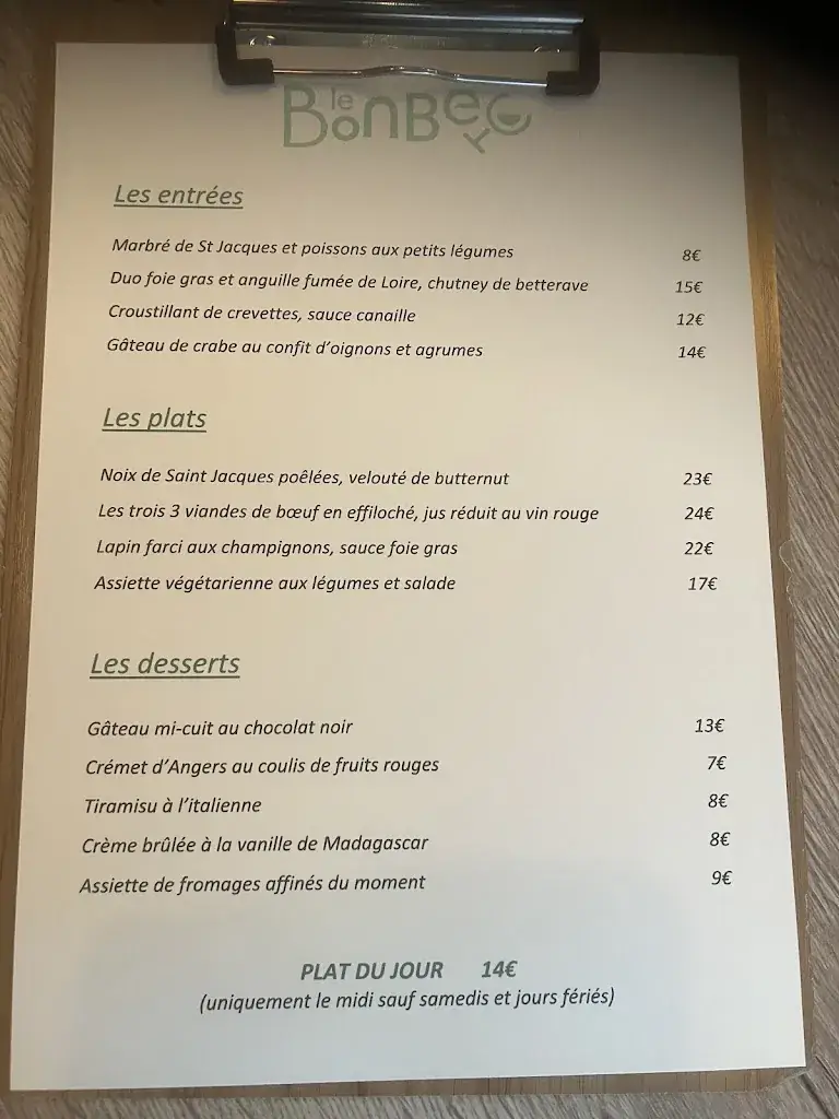 Menu_Le Bon Bec - Restaurant_Chalonnes-sur-Loire_image_4