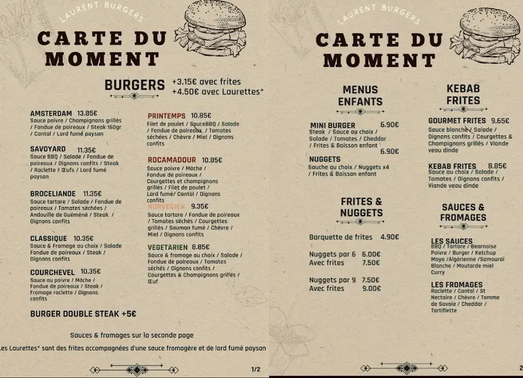 Menu_Laurent maison du burger_Chalonnes-sur-Loire_image_1