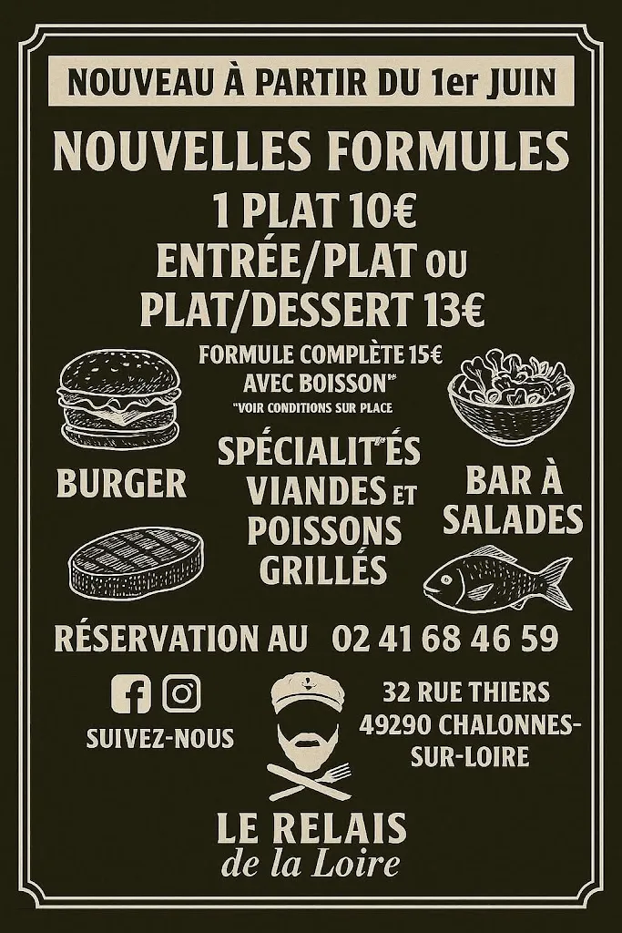 Menu_Le relais de la Loire - Restaurant du midi - Bistrot - Traiteur - Chalonnes-sur-Loire_Chalonnes-sur-Loire_image_3