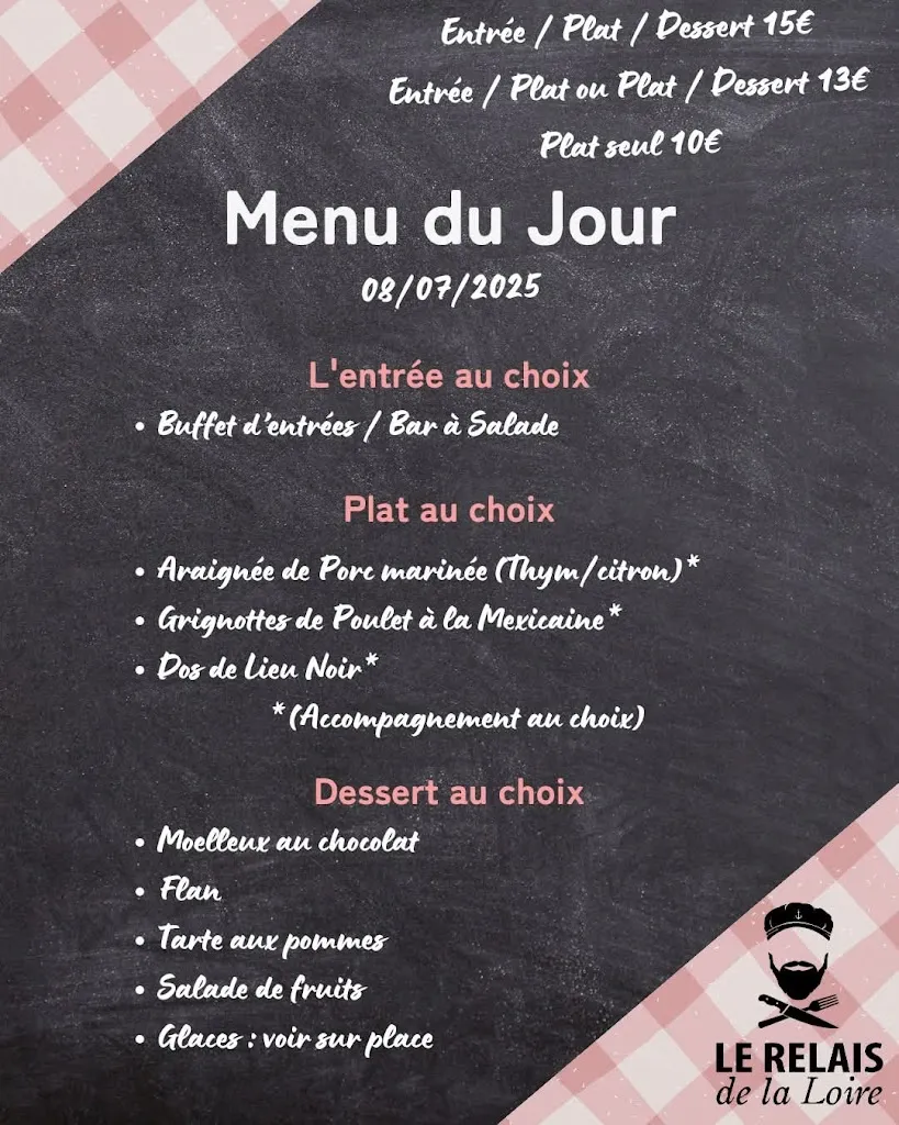 Menu_Le relais de la Loire - Restaurant du midi - Bistrot - Traiteur - Chalonnes-sur-Loire_Chalonnes-sur-Loire_image_4