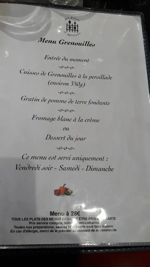 Menu_Restaurant Aux Prisons de Montagny_Montagny_image_2