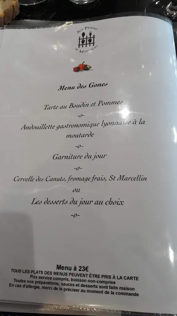 Menu_Restaurant Aux Prisons de Montagny_Montagny_image_3