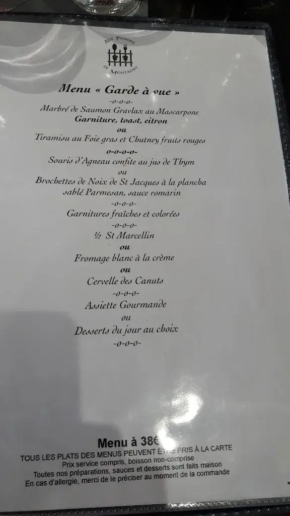 Menu_Restaurant Aux Prisons de Montagny_Montagny_image_4