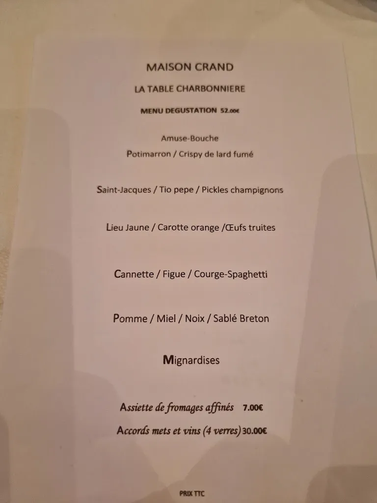 Menu_Maison Crand - Bistrot de la Forge - La Charbonnière_d'Anjou_image_3