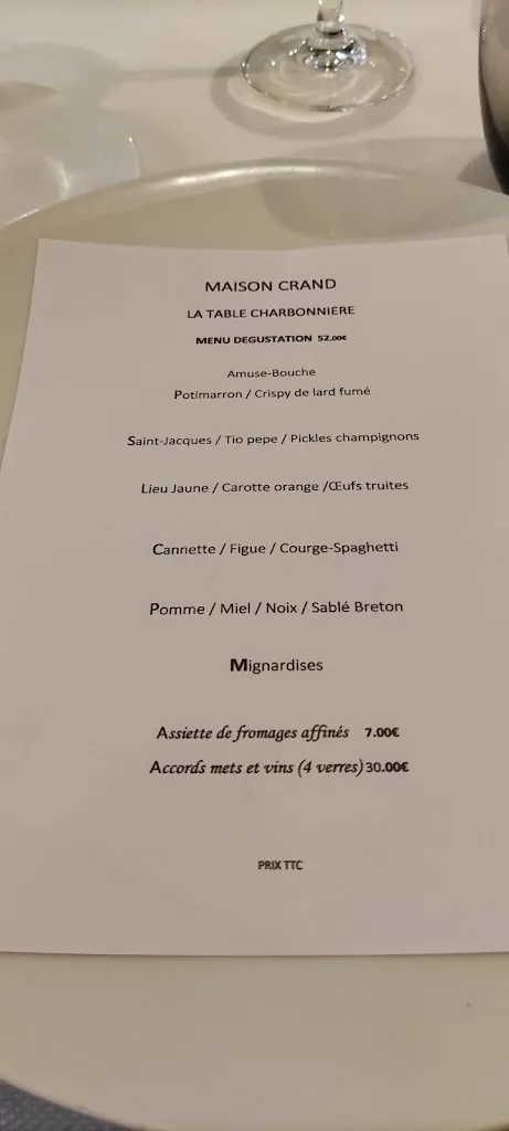 Menu_Maison Crand - Bistrot de la Forge - La Charbonnière_d'Anjou_image_4