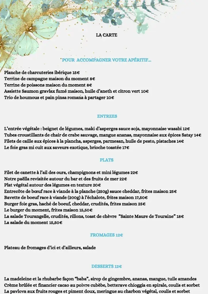 Menü_Logis Le Grand Hôtel Montval-sur-Loir_Montval-sur-Loir_Bild_4