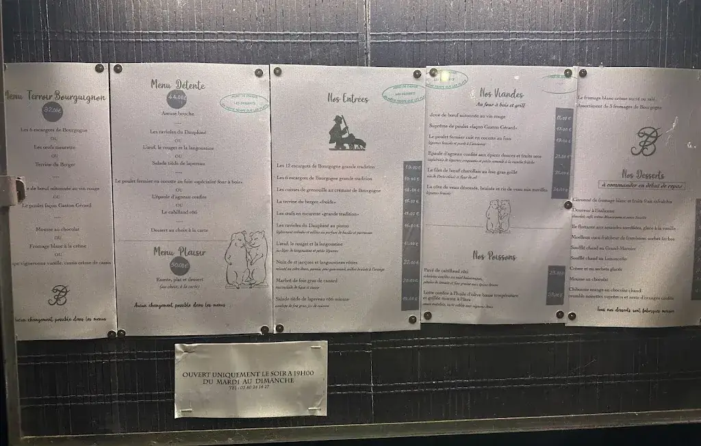 Menu_Restaurant Le Berger du Temps_Montagny-lès-Beaune_image_1