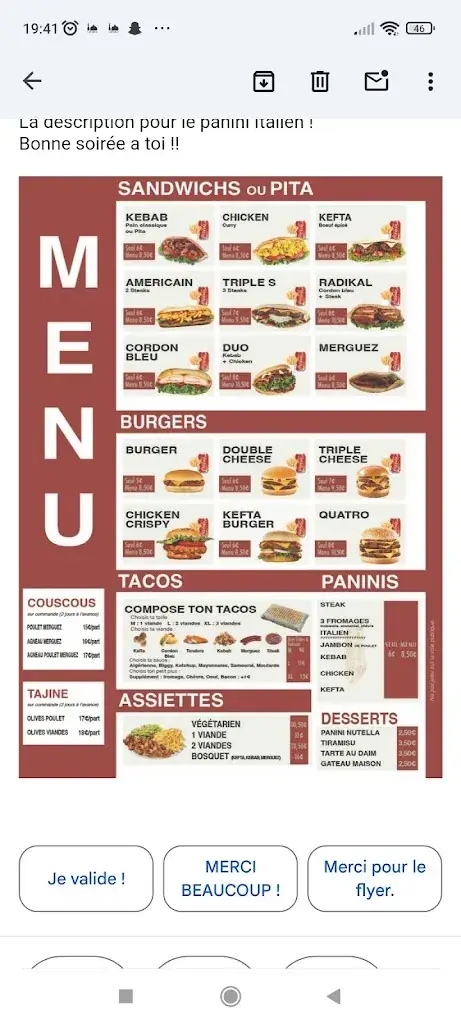 Menu_Les Délices du Bosquet_Montval-sur-Loir_image_1