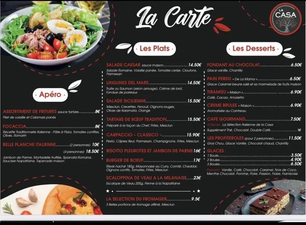 Menu_Brasserie Pizzeria La Casa_Château-Gontier-sur-Mayenne_image_1