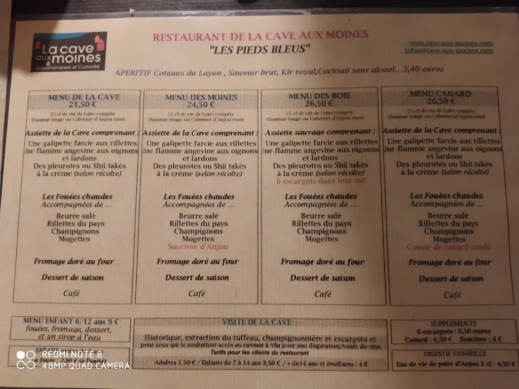 Menu_Restaurant Les pieds bleus_Gennes-Val-de-Loire_image_2