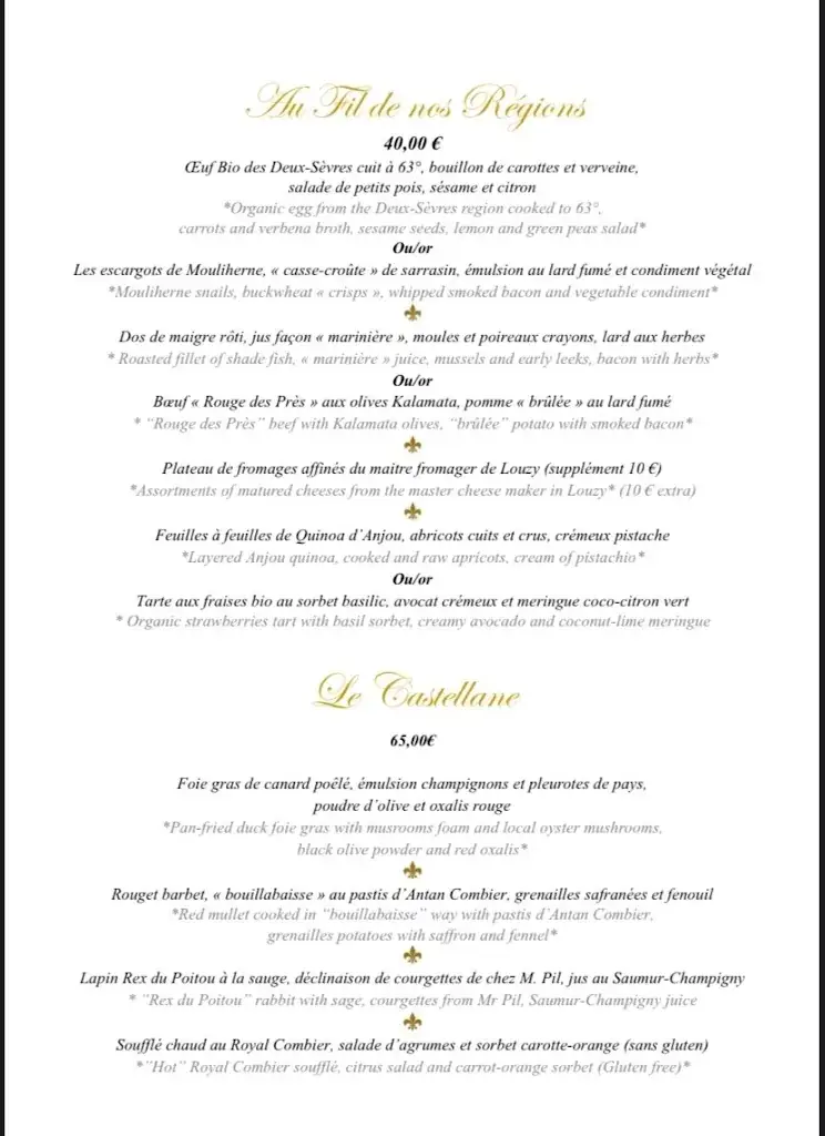Menu_Le Castellane Restaurant - Younan Collection_Gennes-Val-de-Loire_image_1