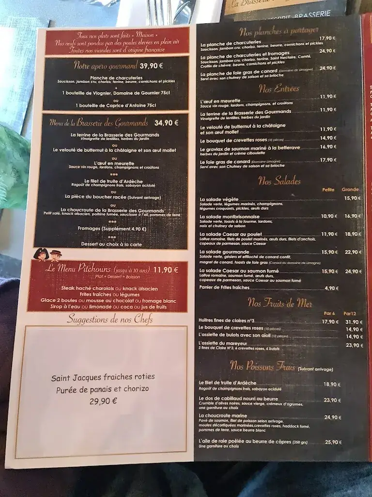 Menu_La Brasserie des Gourmands_Andrézieux-Bouthéon_image_1