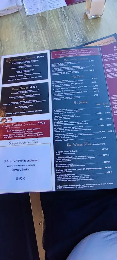 Menu_La Brasserie des Gourmands_Andrézieux-Bouthéon_image_3
