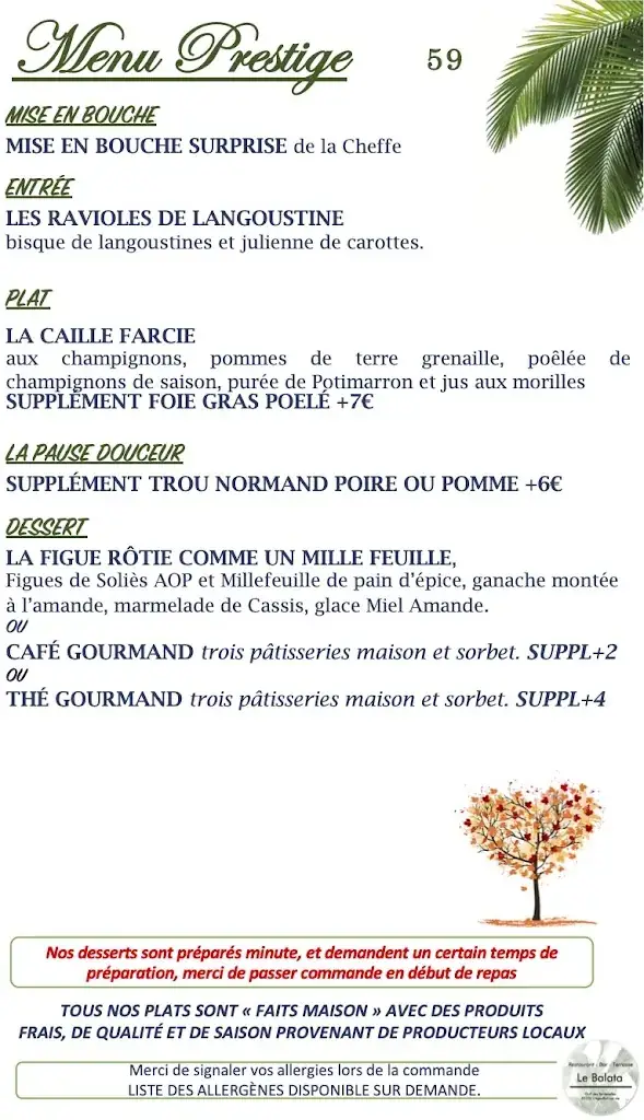 Menu_Restaurant Le Balata_L'Aiguillon-sur-Vie_immagine_2