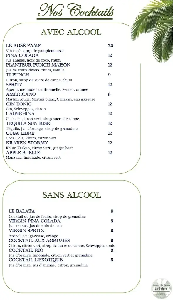 Menu_Restaurant Le Balata_L'Aiguillon-sur-Vie_immagine_3