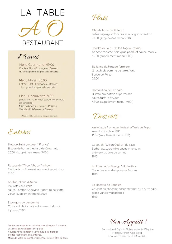 Menu_Logis Auberge de l'Ombrée_d'Anjou_image_2