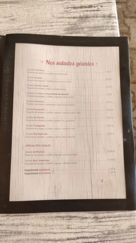 Menu_Las chicas bar restaurant_Montélier_image_1