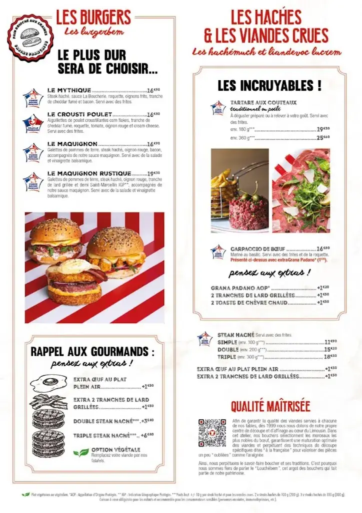 Menu_Restaurant La Boucherie_Cholet_image_1